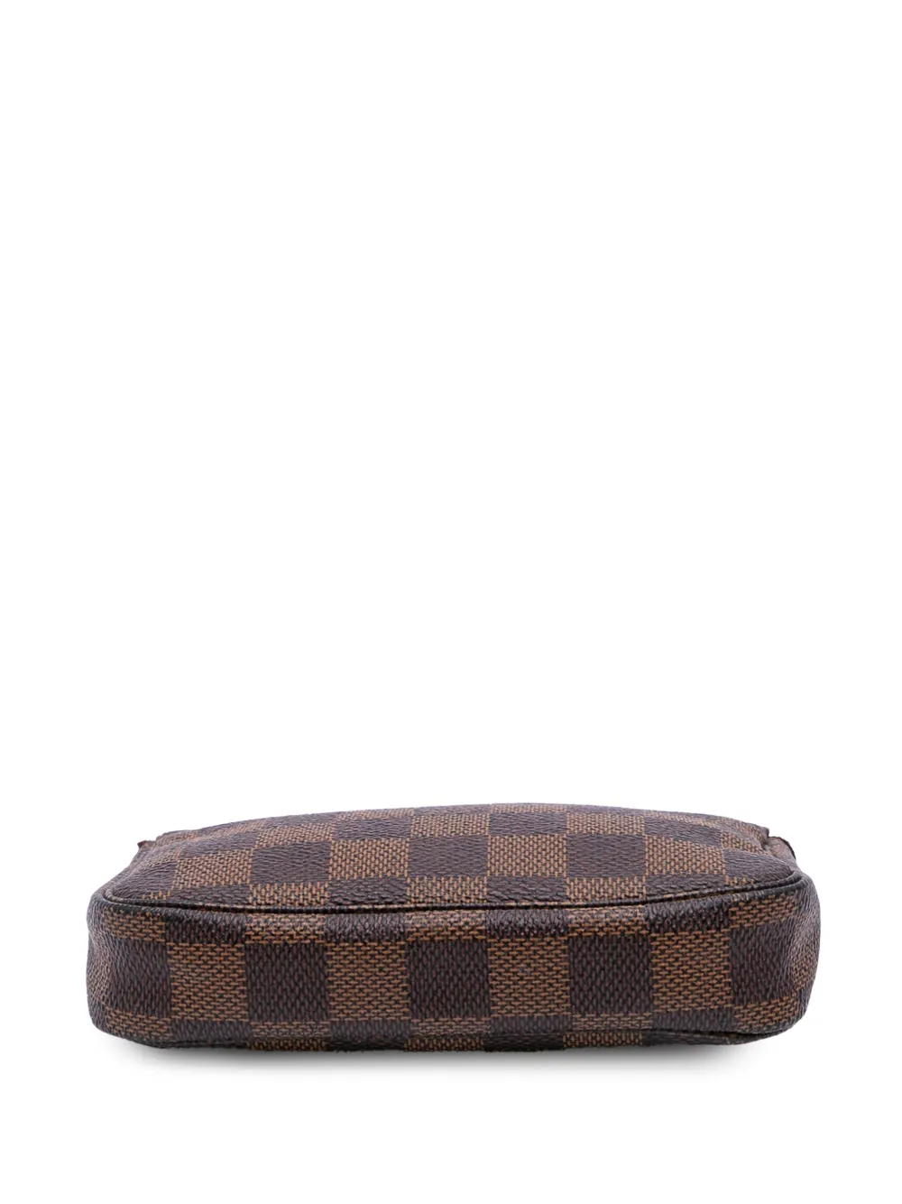 Pre-owned Louis Vuitton 2007 Damier Ebene Mini Pochette Accessoires Handbag In Brown