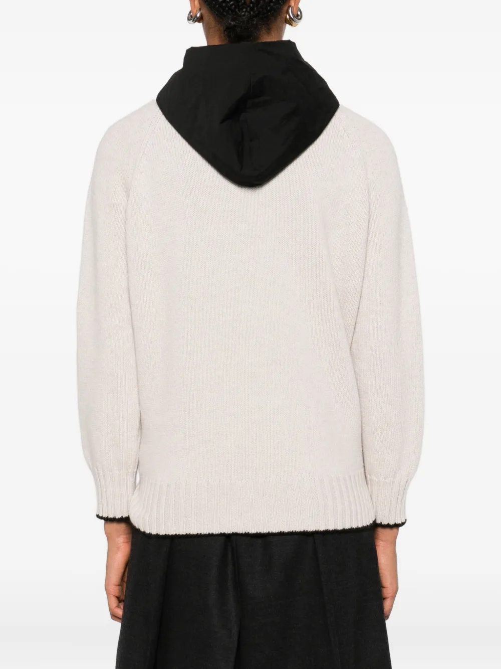 Cividini Hooded Trim-detail Sweater In Neutral