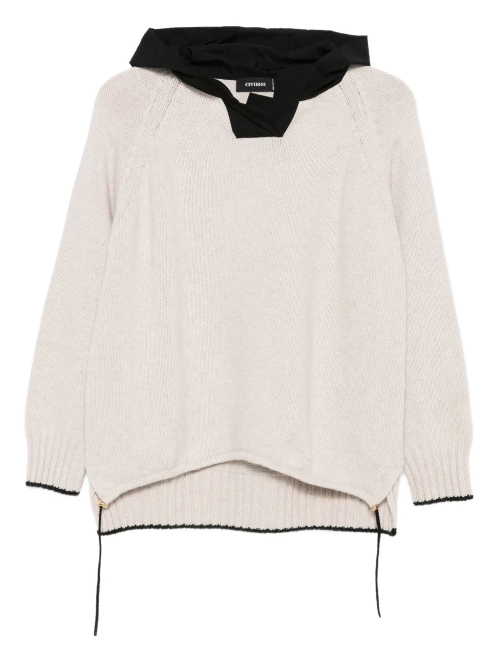 Cividini hooded trim-detail sweater | Neutrals | Image 1