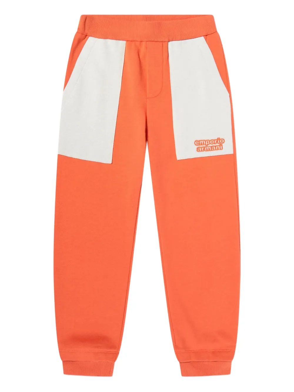 Emporio Armani Kids logo patch trousers - Arancione