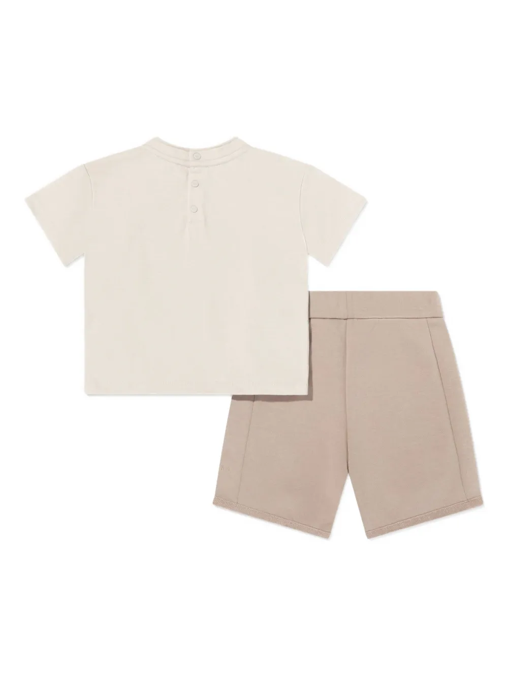 Emporio Armani Kids side-pocket lettering shorts set of two - Beige