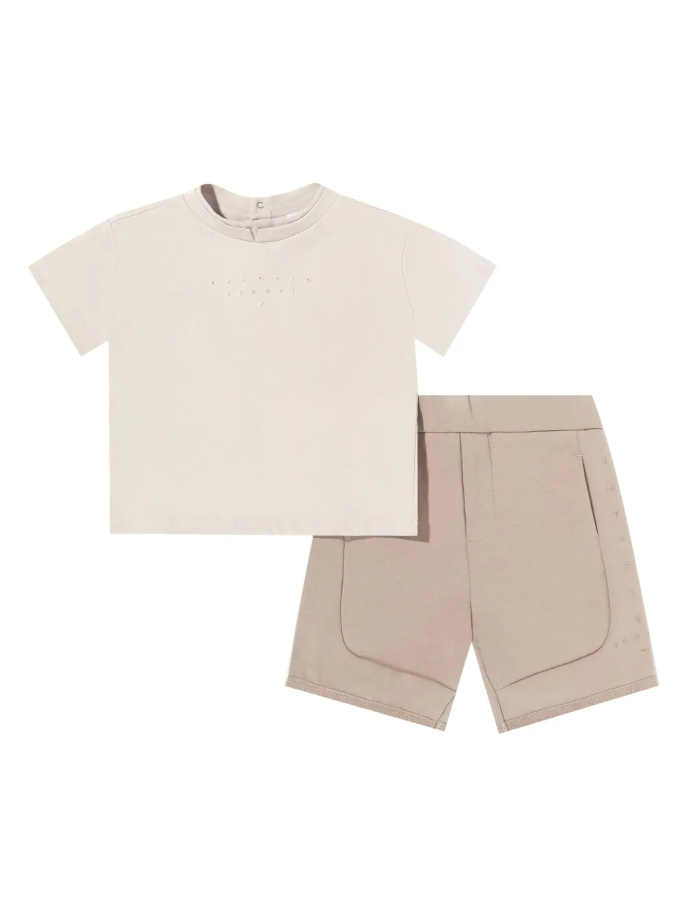 Emporio Armani Kids side-pocket lettering shorts set of two - Toni neutri