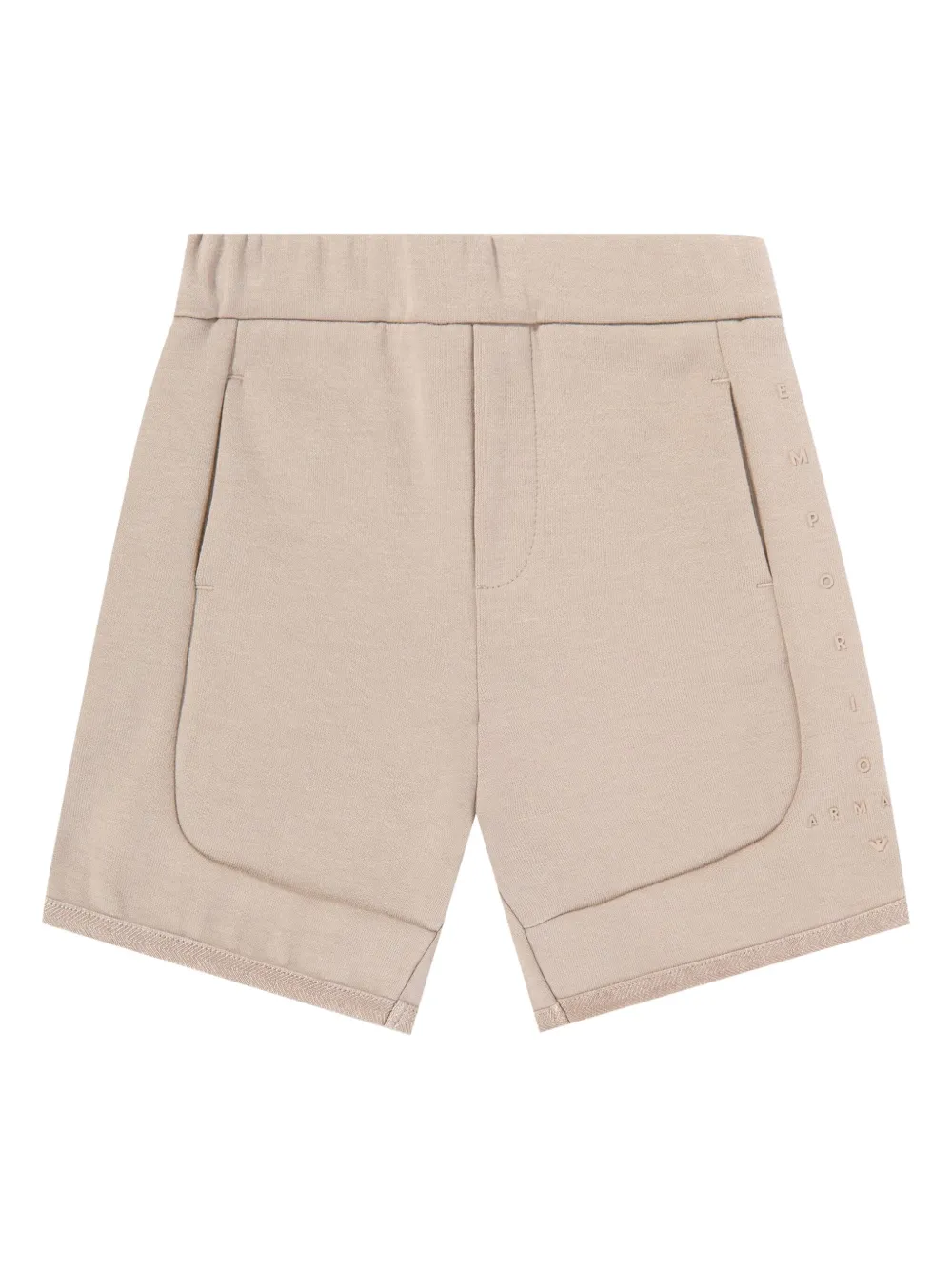 Emporio Armani Kids Shortsset met zijzak en tekst Beige