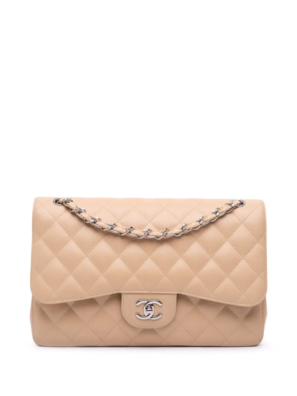 CHANEL Pre-Owned 2010-2011 Jumbo Classic Caviar Double Flap shoulder bag | Brown | Image 1