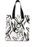 MSGM rabbit-print tote bag - White
