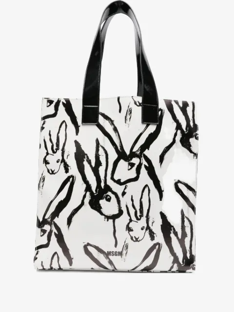 MSGM rabbit-print tote bag