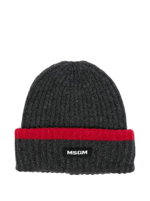 MSGM ribbed-knit beanie hat