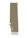 OUR LEGACY fringe-edges wool scarf - Green