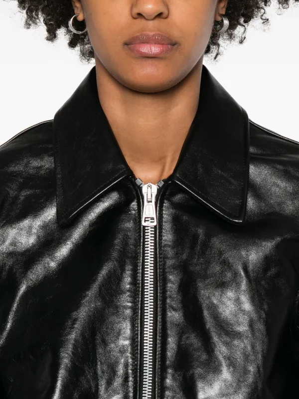 ジャケット・アウター Our legacy zip jacket OUR LEGACY Leather zip-front Jacket | Black | FARFETCH