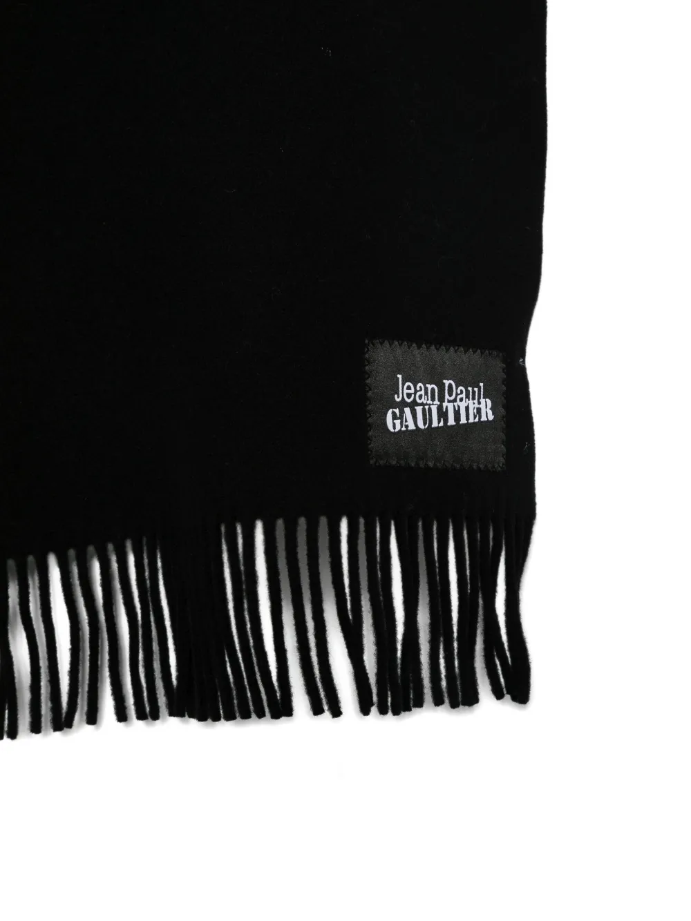 Jean Paul Gaultier ring-detail fringed scarf - Zwart