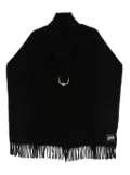 Jean Paul Gaultier ring-detail fringed scarf - Black