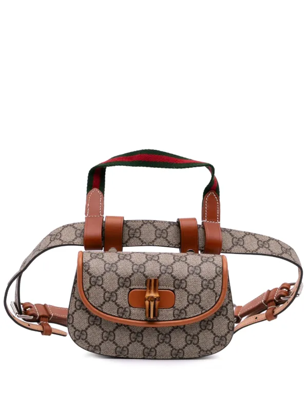 Gucci Pre-Owned 2016-2025 ミニ GGスプリーム ウェブ バンブー 1947