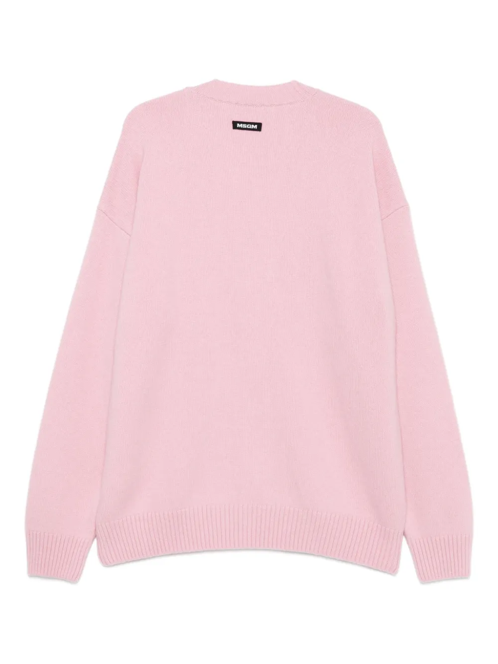 Msgm Rose-embellished Buttoned Cardigan In Pink