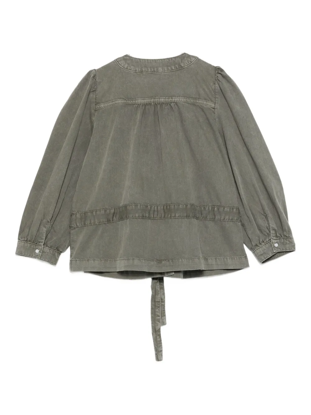 Ba&Sh belted puff-sleeve top - Groen