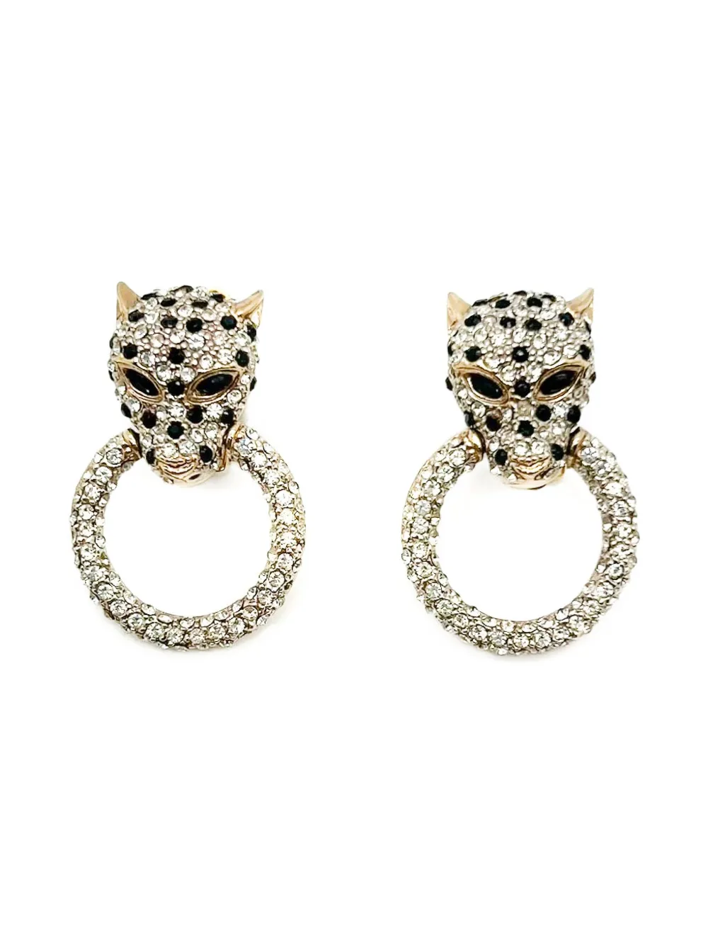 Jennifer Gibson Jewellery 1990s Butler & Wilson Big Cat crystal earrings | Gold | Image 1