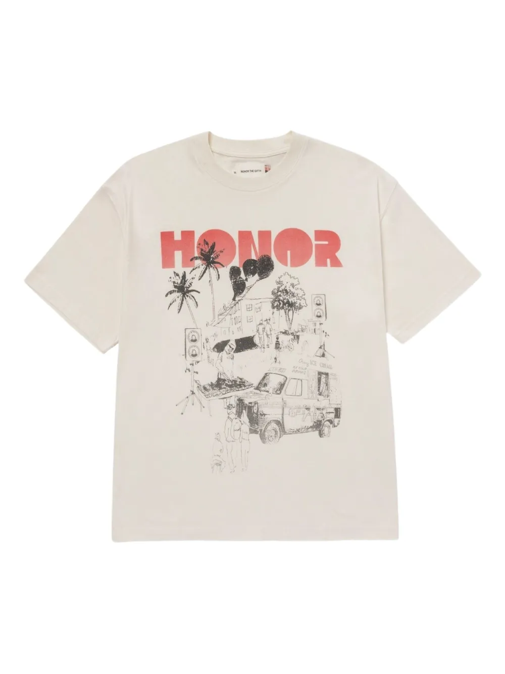 Honor The Gift T-shirt met grafische print Beige