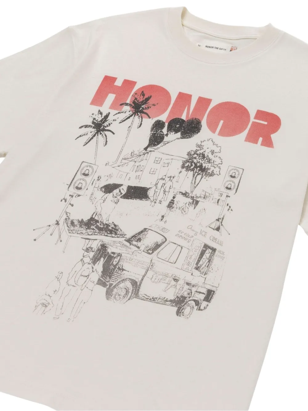 Honor The Gift T-shirt met grafische print Beige