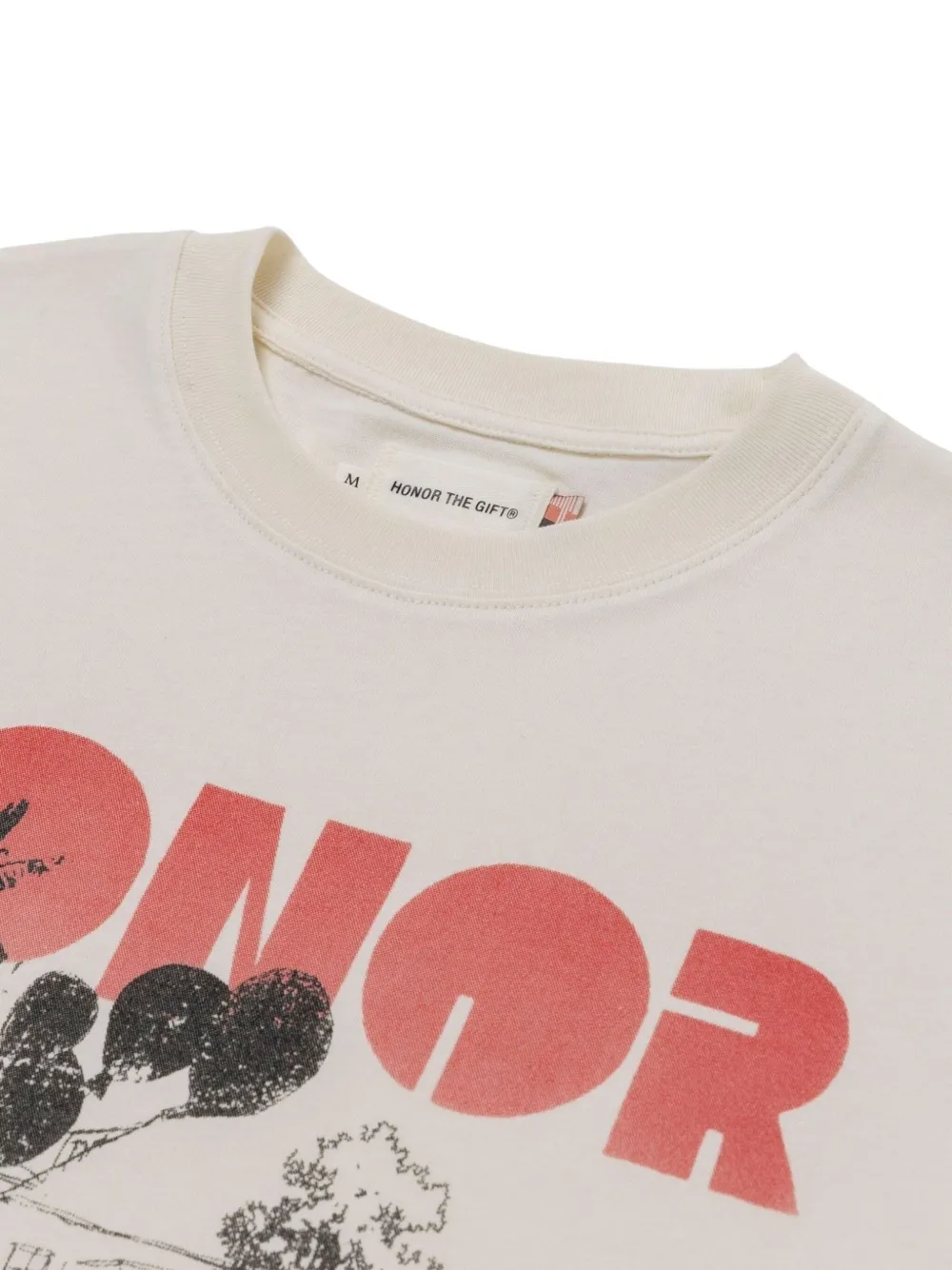 Honor The Gift T-shirt met grafische print Beige