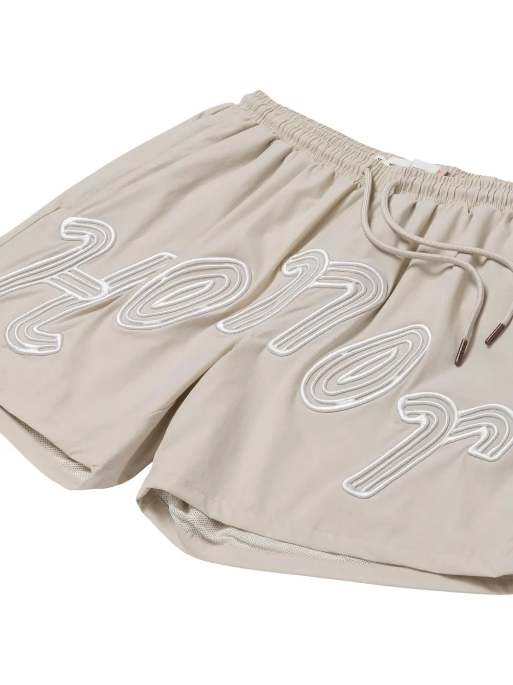 Honor The Gift Trainingsshorts met geborduurd logo Beige