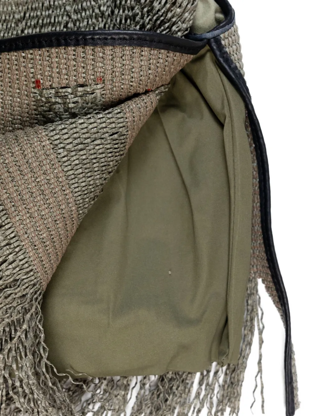 Anita Bilardi Fringed Distressed-detail Tote Bag In Green
