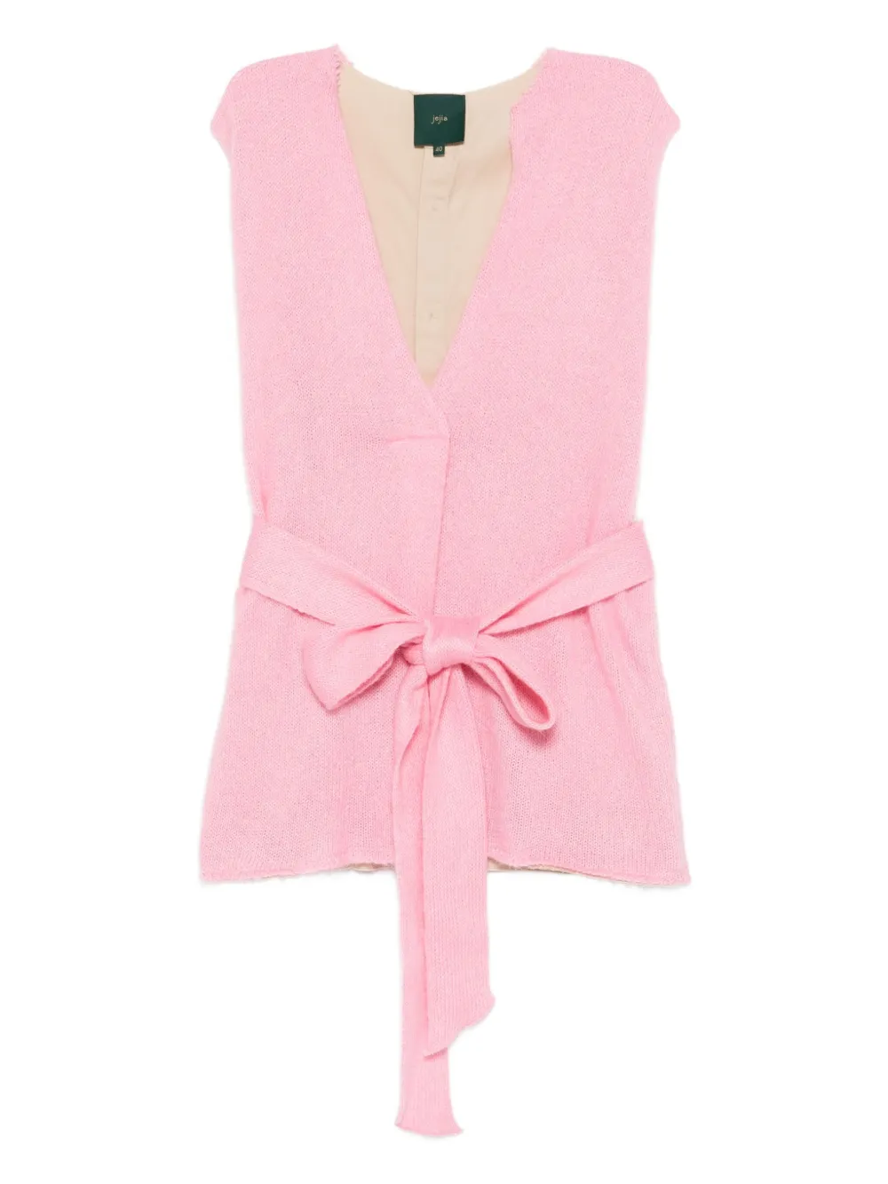Jejia top con cinturón y cuello en V | rosado | Image 1