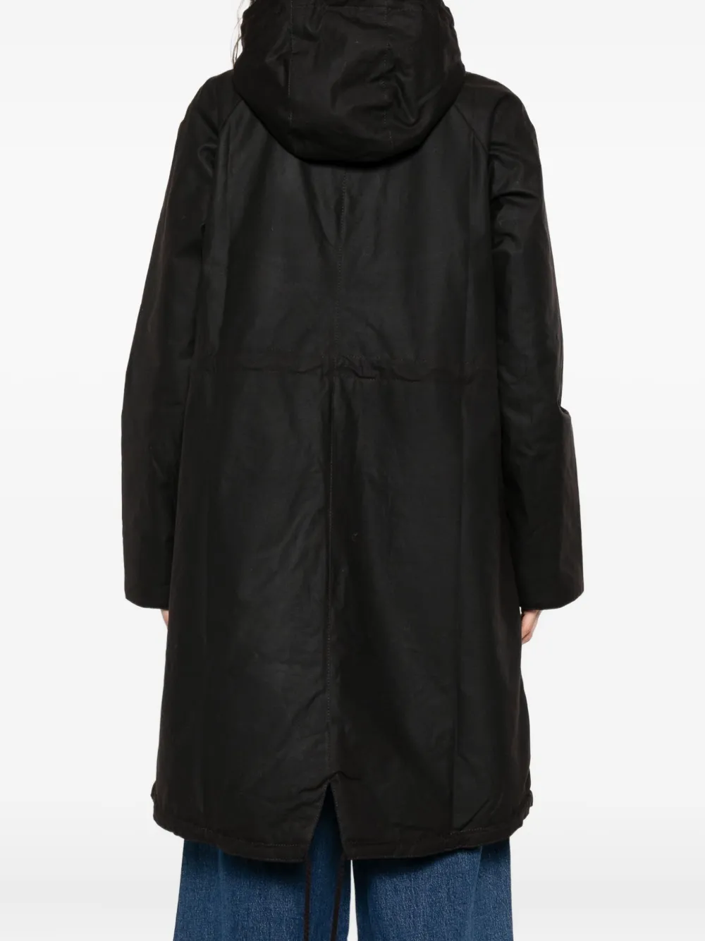 Barbour Hooded Buttoned Coat In Brown