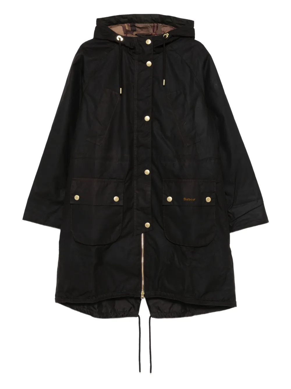 Barbour Jas met capuchon en knopen Bruin