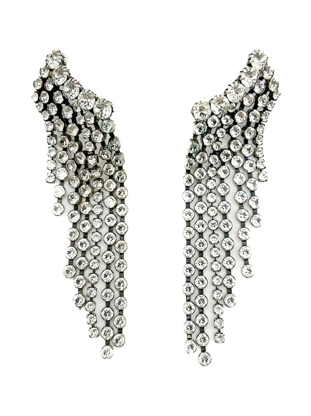 Jennifer Gibson Jewellery 1990s Isabel Marant super-long crystal cascade earrings | Silver | Image 1
