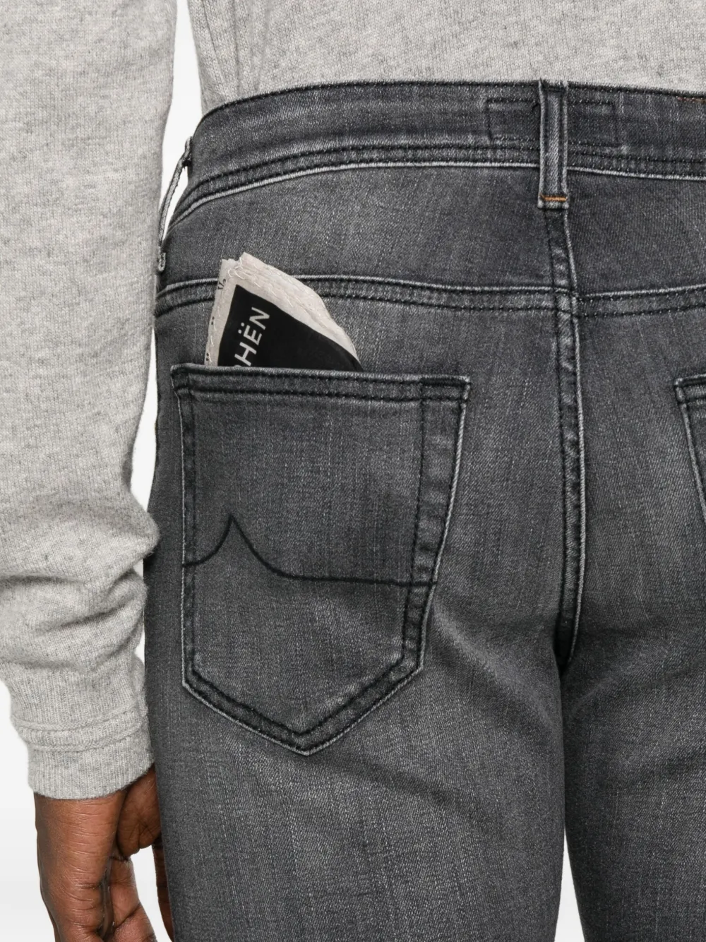 Jacob Cohën Jeans met knoop- en ritssluiting Zwart