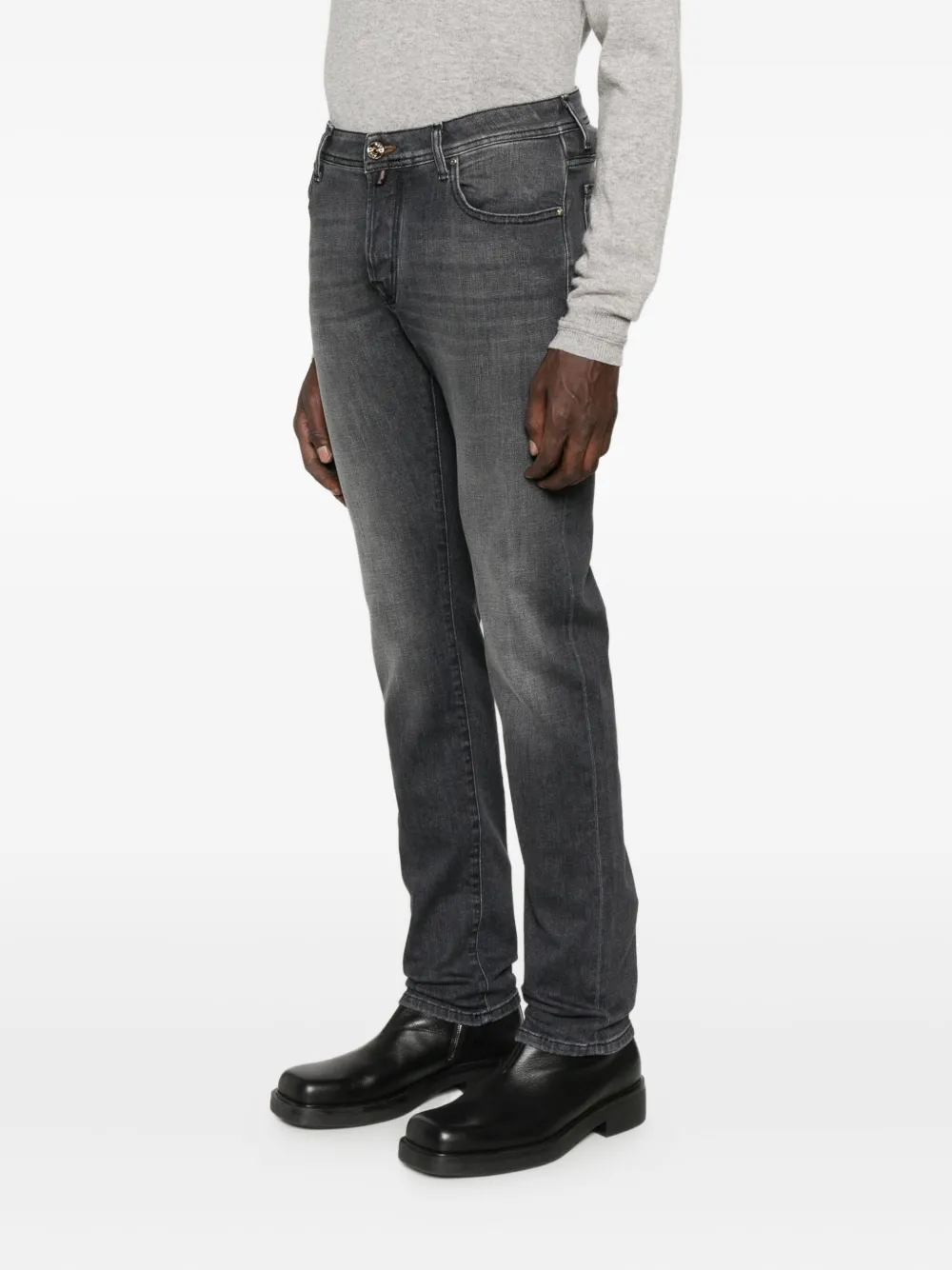 Jacob Cohën Jeans met knoop- en ritssluiting Zwart