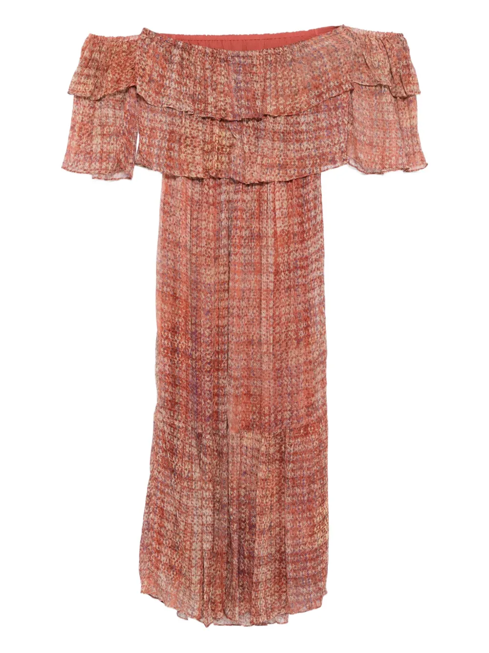 Ba&Sh Robbie off-shoulder pleated maxi dress - Roze