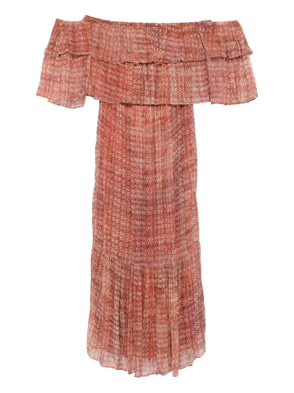 Ba&sh Robbie Off-shoulder Pleated Maxi Dress In Pink