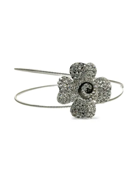 Jennifer Gibson Jewellery تاج زهرة كريستال 'بريفد' بتصميم مزدوج من عقد الألفينيات