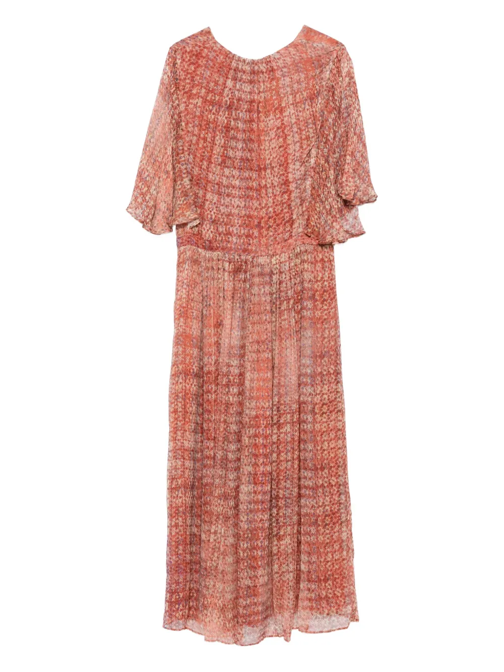 Ba&Sh Romance pleated print midi dress - Roze