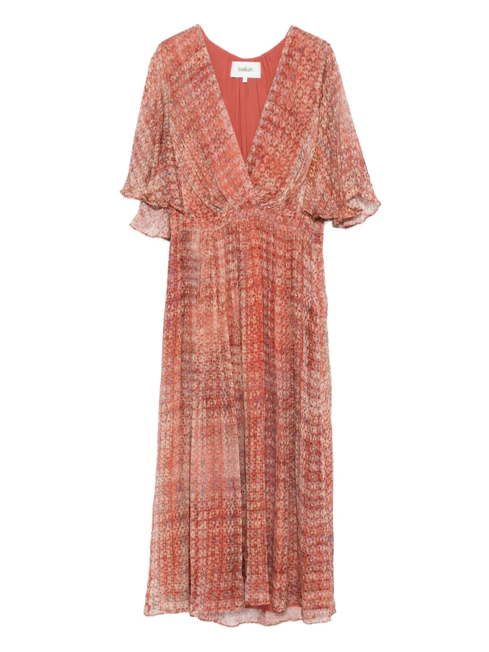 Ba&Sh Romance geplooide midi-jurk met print Roze