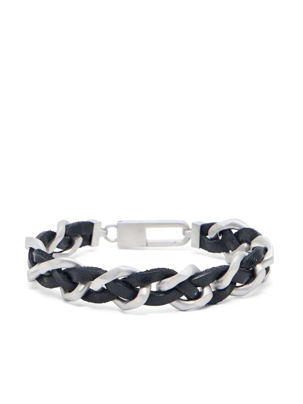 Giorgio Armani Stearling Silver-chain Bracelet In Gray