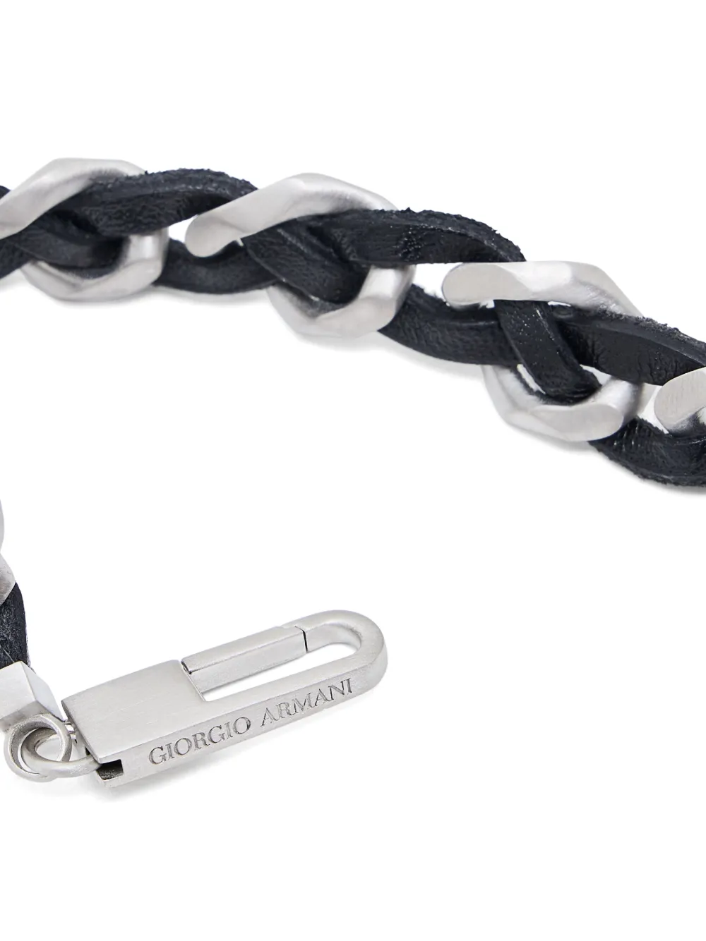 Giorgio Armani Stearling Silver-chain Bracelet In Gray