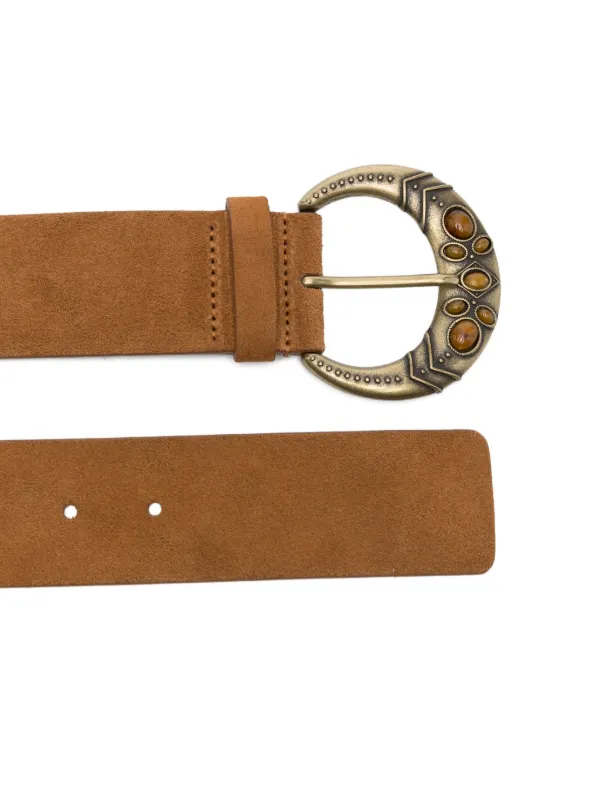 Ba&Sh Brody Suede Buckle Belt | Brown | FARFETCH display picture 1