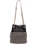 CHANEL Pre-Owned 2014-2015 CC Mesh and Metallic Calfskin bucket bag - Black