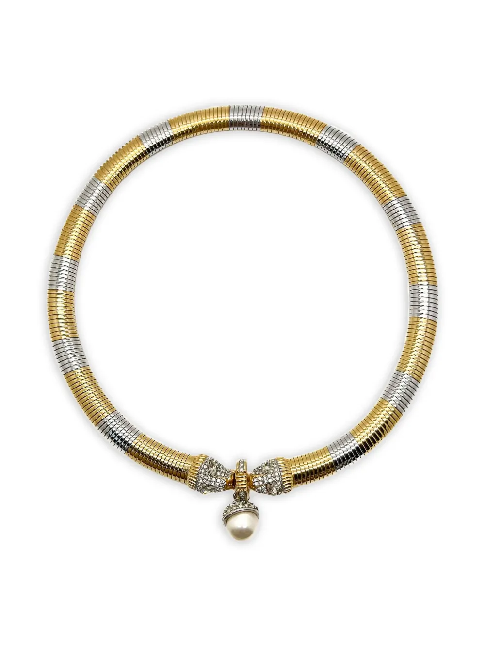 Jennifer Gibson Jewellery 1980s Double Big Cat Gas ネックレス - ゴールドトーン Jennifer Gibson Jewellery 1980s Double Big Cat Gas ネックレス - ゴールドトーン