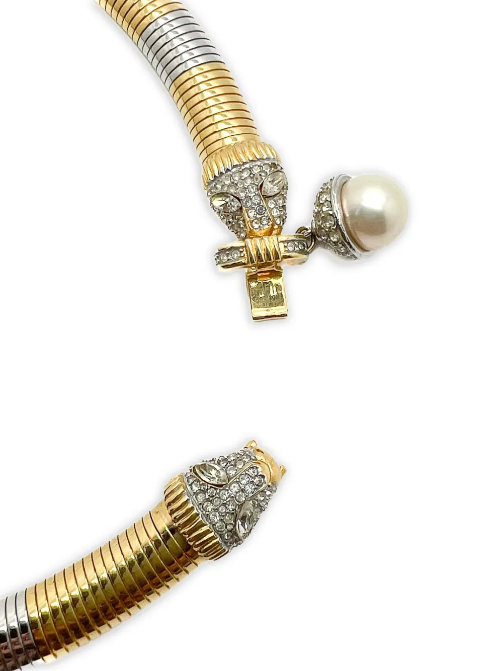 Jennifer Gibson Jewellery 1980s Double Big Cat Gas Pipe collar necklace | Image 2