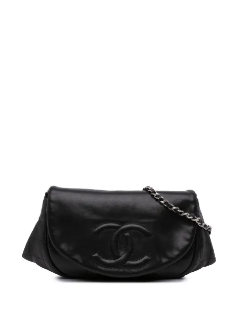 CHANEL Pre-Owned 2010-2011 CC Lambskin Half Moon Wallet on Chain crossbody bag