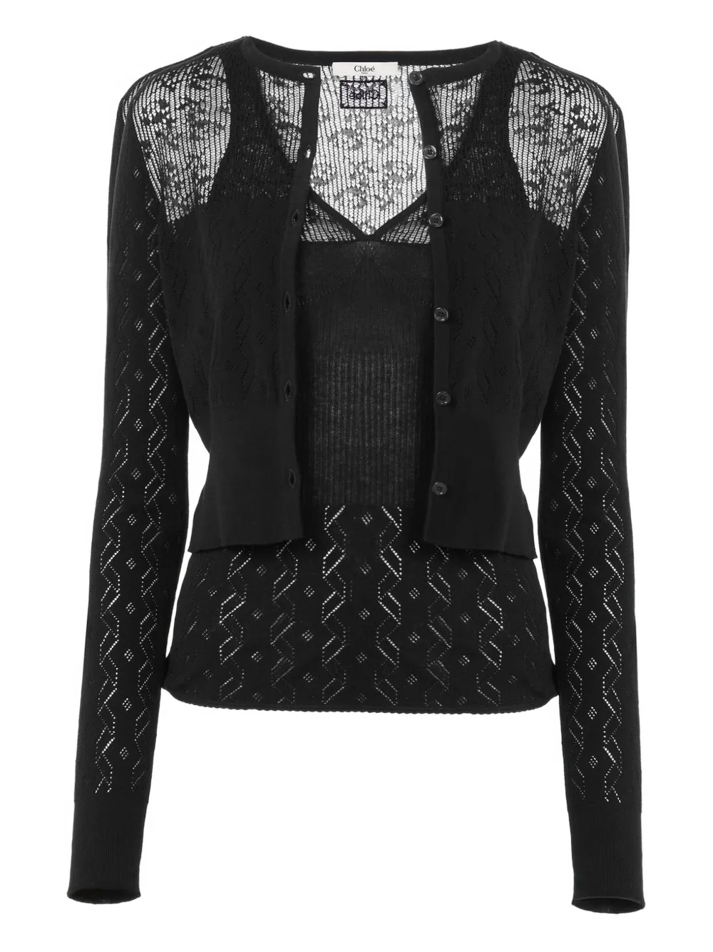 Chloé logo-patch top (set of two) | Black | Image 1