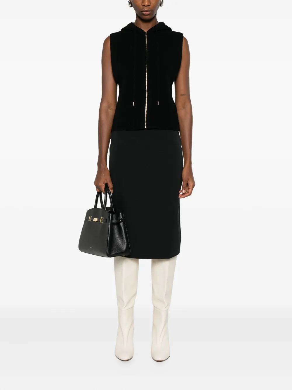Max Mara Jack met capuchon en rits - Zwart