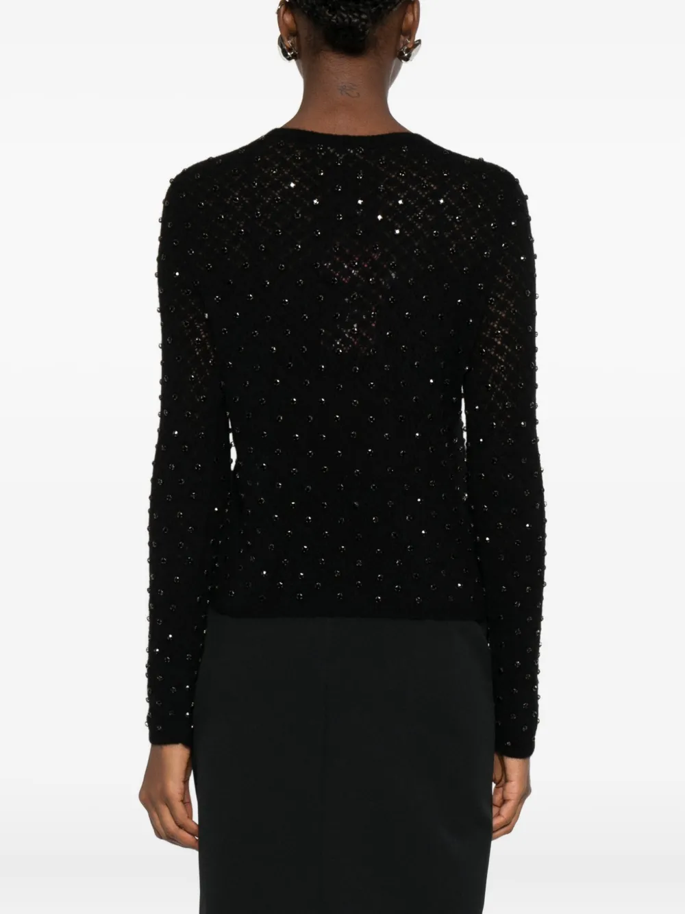 Max Mara Beaded Embellished Top In Black