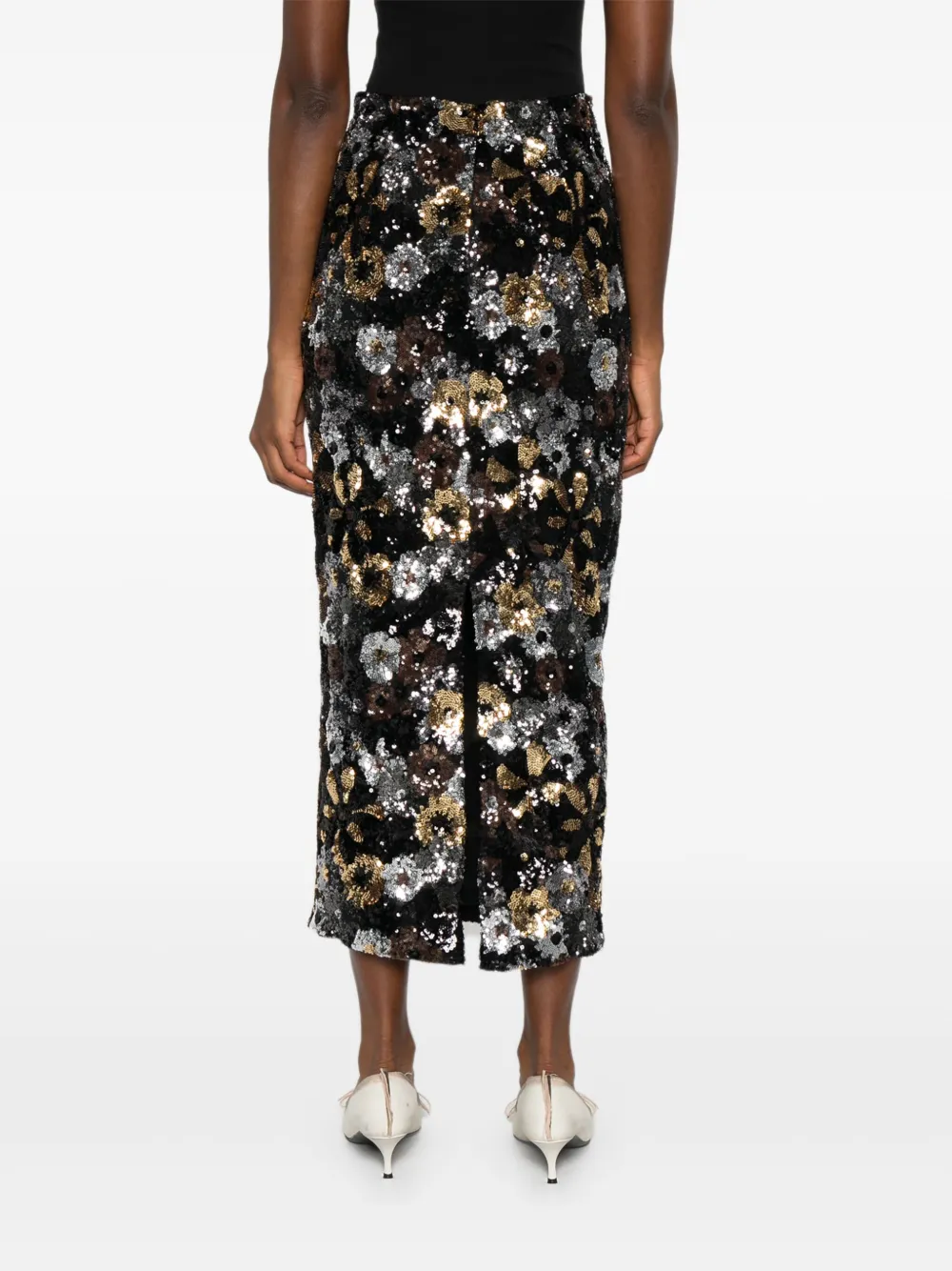 Max Mara Mini-rok verfraaid met bloemen Zwart