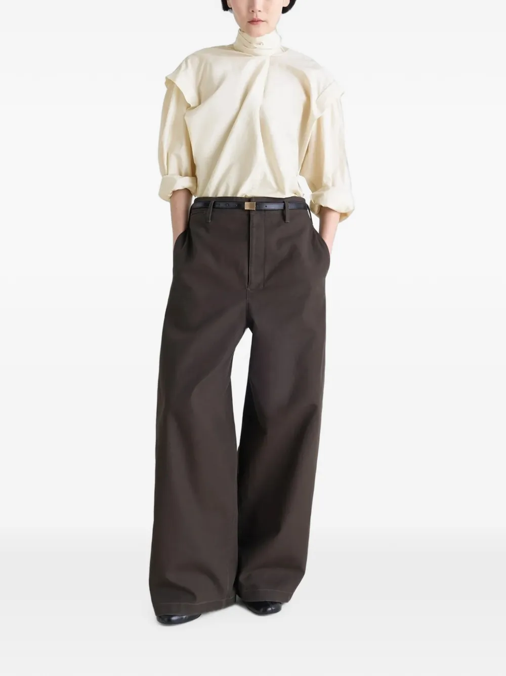 LEMAIRE Ascot zijden blouse Beige