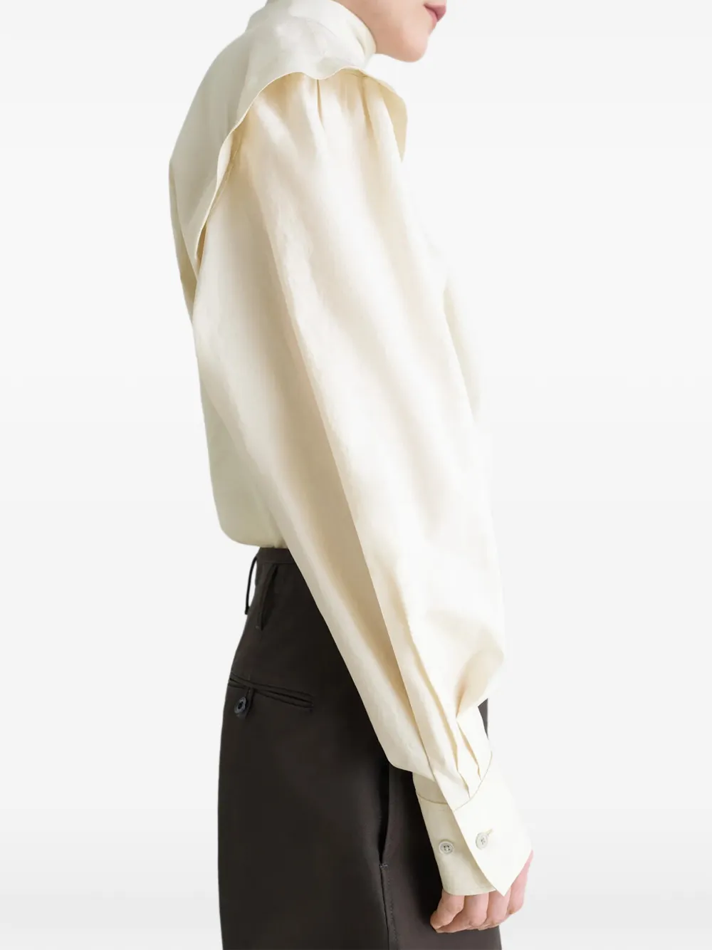 LEMAIRE Ascot zijden blouse Beige