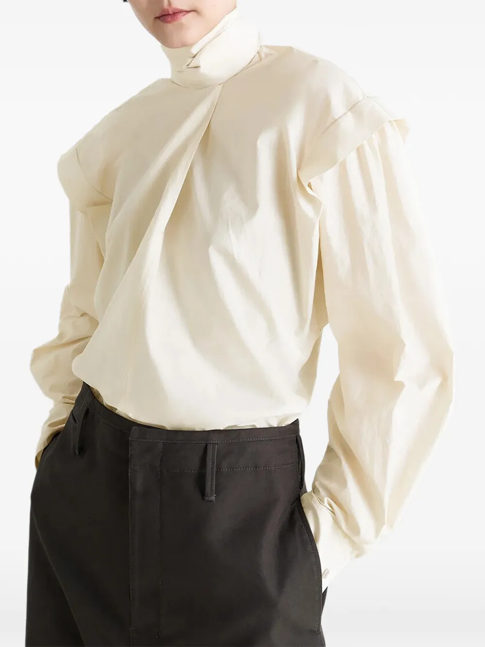 LEMAIRE Ascot zijden blouse Beige
