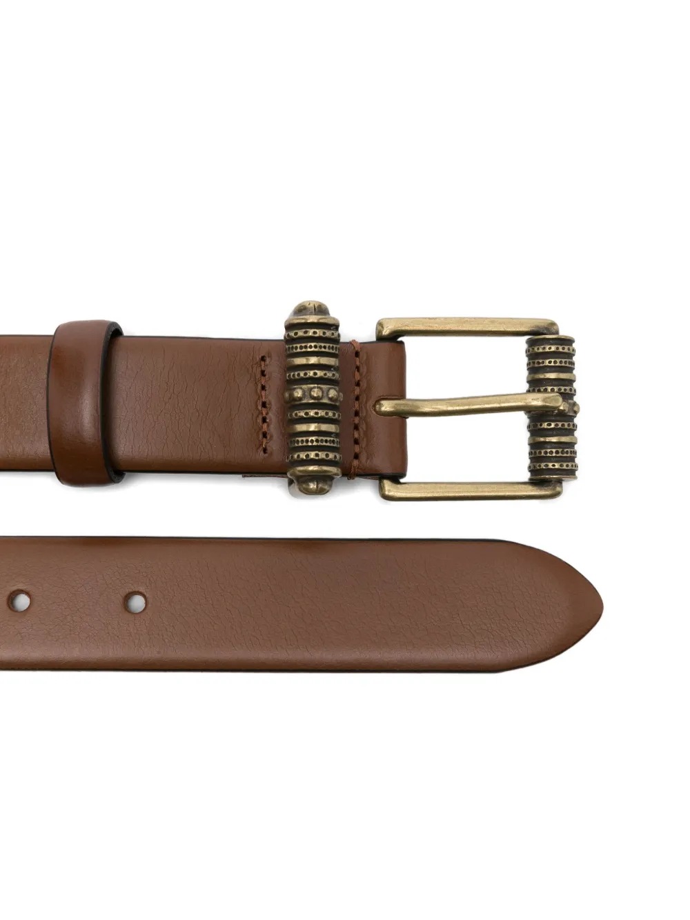 Ba&Sh Brett embossed-buckle leather belt - Bruin